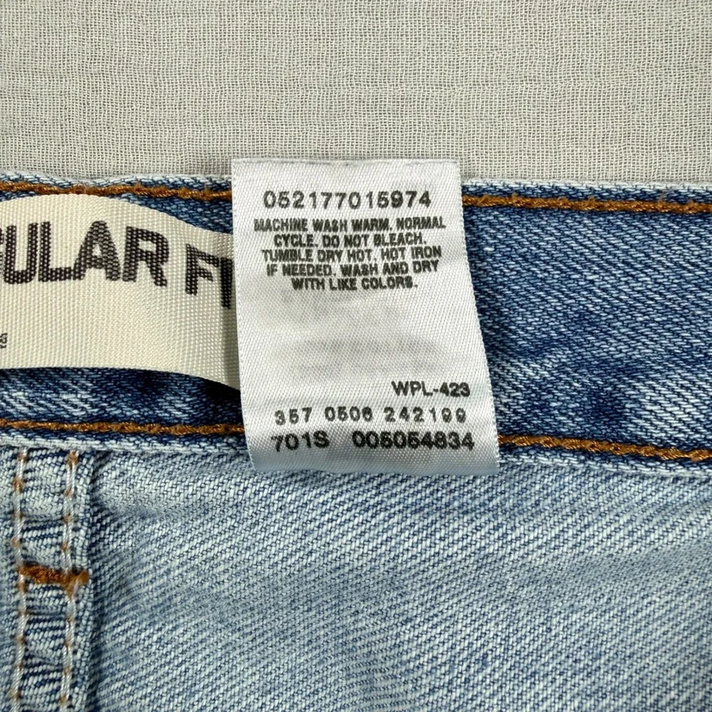 Y2K Levis 505 Jeans Mens 42x30 (38x28) Light Wash Blue‎ Denim Straight Relaxed